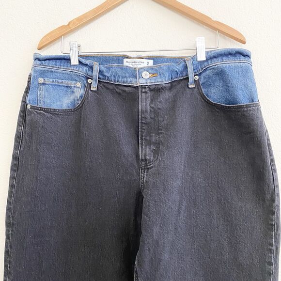 Abercrombie & Fitch The '90s Relaxed Jean High Rise 33 / 16L Black Blue - Picture 2 of 12